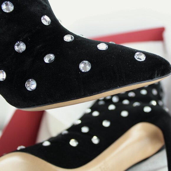 NEW Valentino Garavani Jeweled Crystal Ankle Boots – Glamorous Statement Heels - Picture 11 of 16